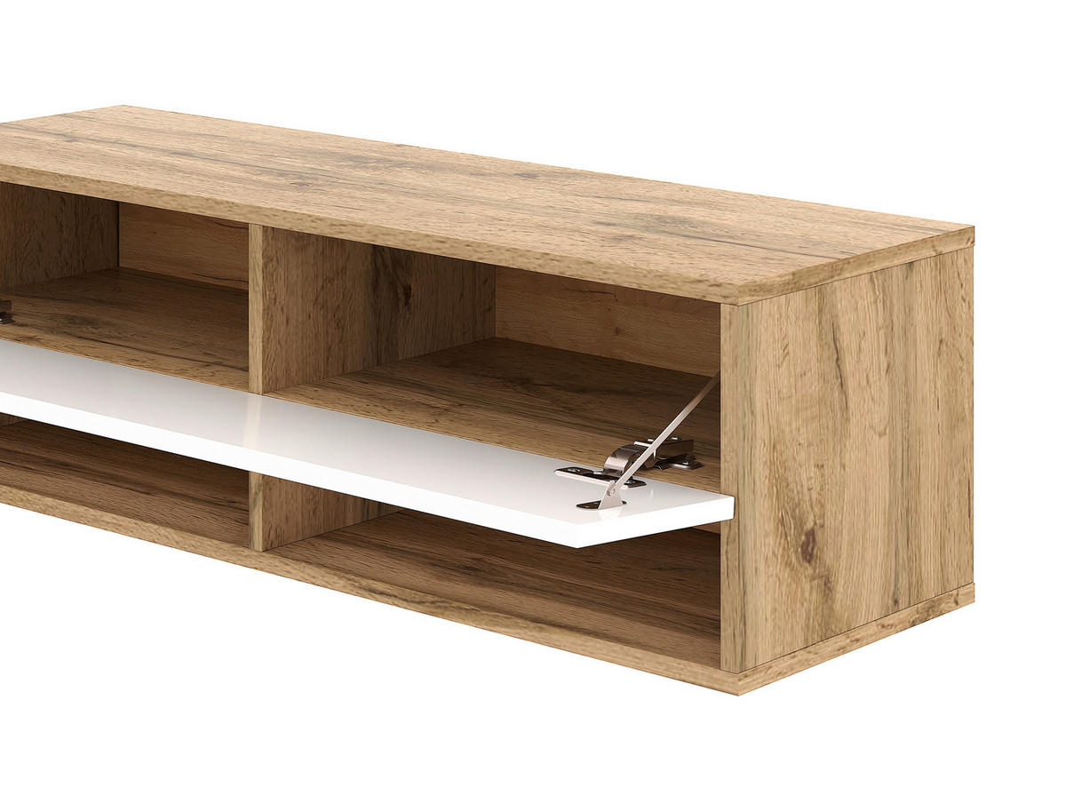 LOWBOARD DERBY  in 200/31,5/32,5 cm  - Eiche Wotan/Weiß, Design, Holzwerkstoff (200/31,5/32,5cm) - Livetastic
