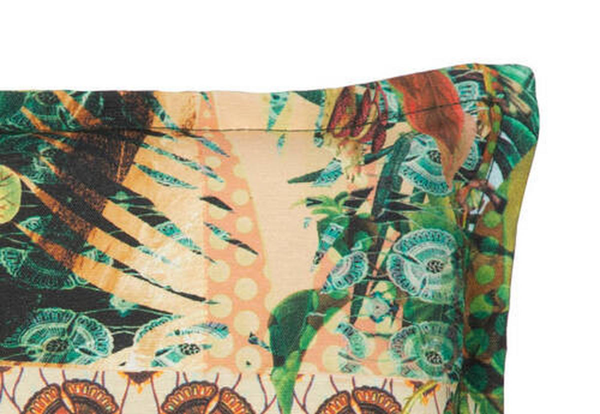 LIEGENAUFLAGE in Grün Blätter  - Grün, Basics, Textil (191/58/8cm) - Gardenson