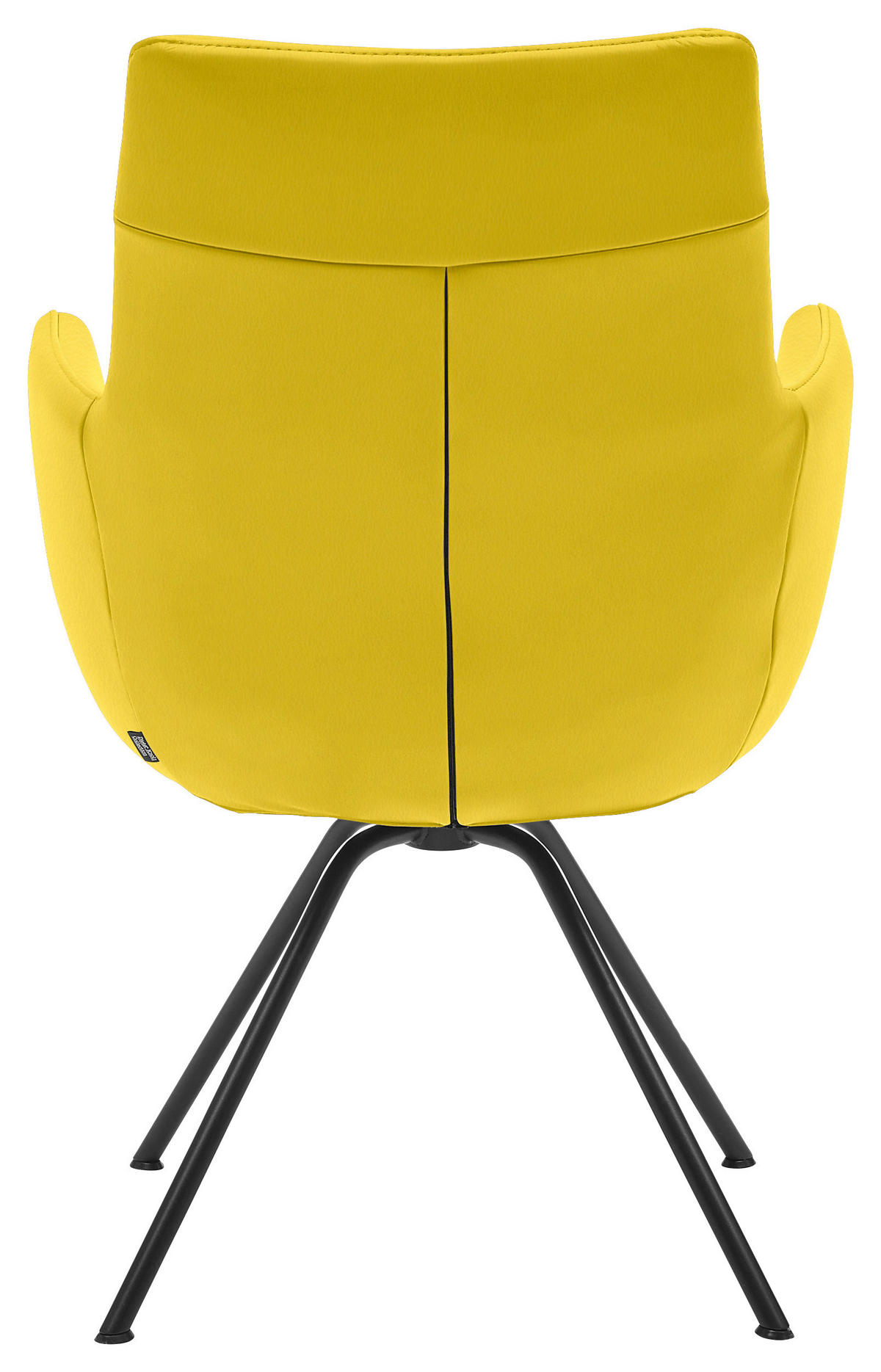 ARMLEHNSTUHL  in Stahl  - Gelb/Schwarz, Design, Leder/Metall (60/90/61cm) - Dieter Knoll
