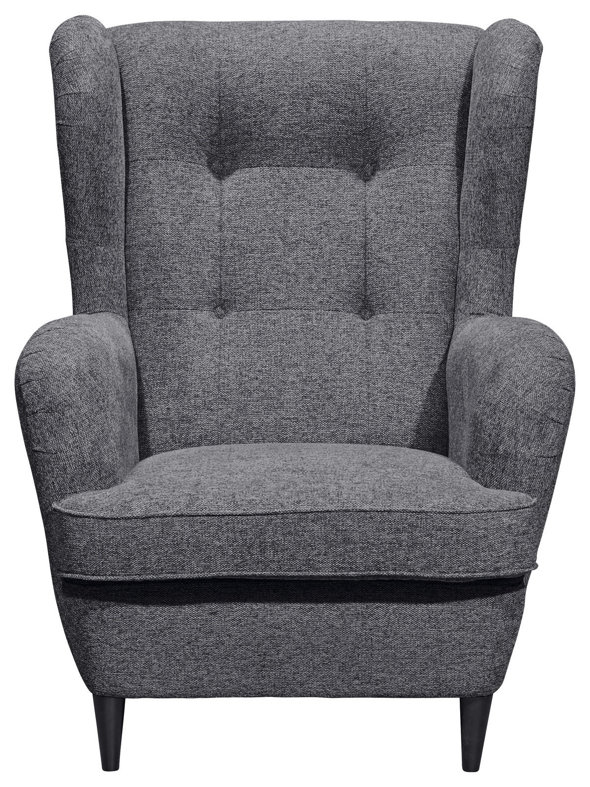 OHRENSESSEL in Webstoff Anthrazit  - Anthrazit/Schwarz, Basics, Holzwerkstoff/Textil (78/102/98cm) - MID.YOU