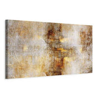 LEINWANDBILD Abstraktes, Blumen 90/30/1.2 cm  - Goldfarben/Braun, Basics, Holzwerkstoff/Textil (90/30/1.2cm) - artgeist