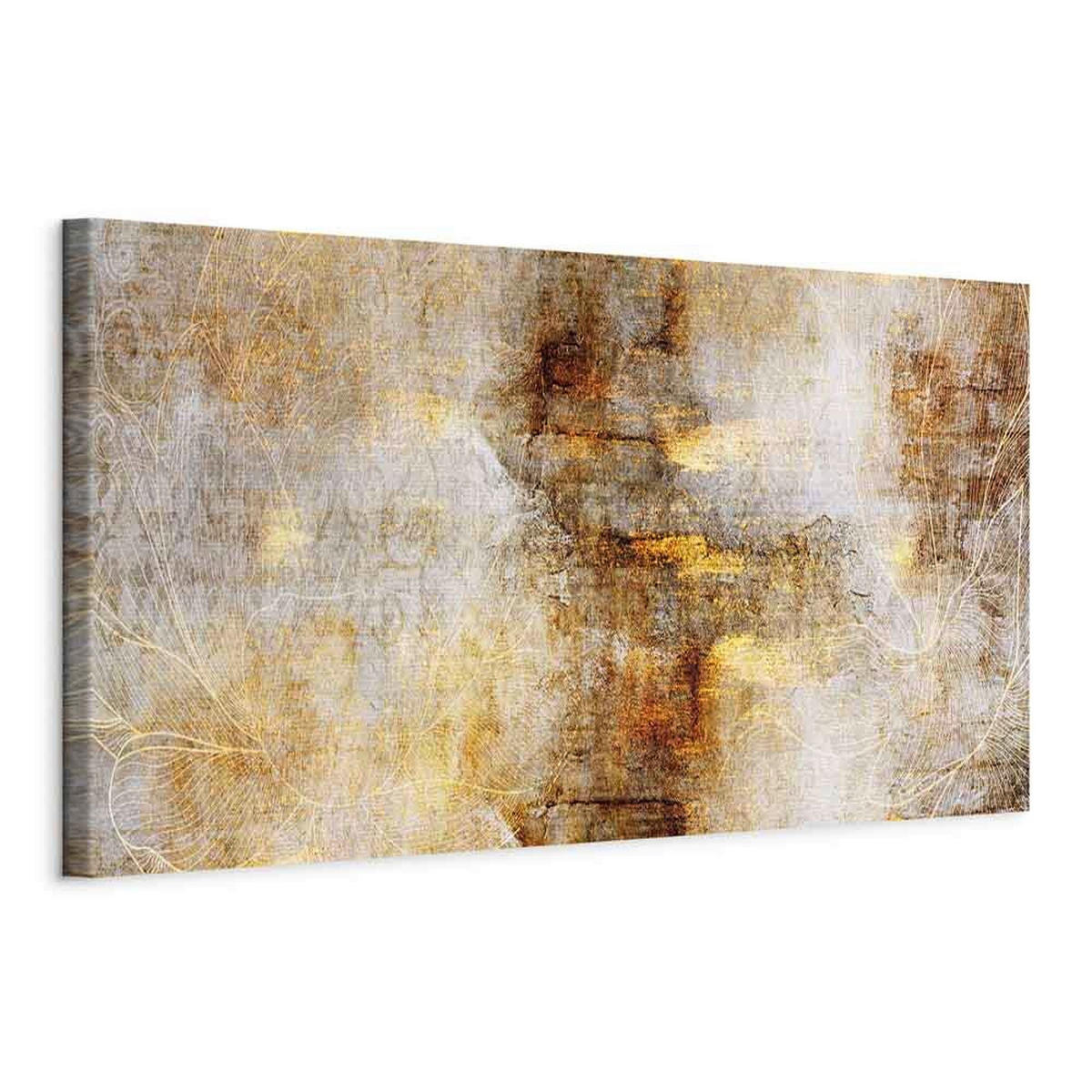 LEINWANDBILD Abstraktes, Blumen 90/30/1.2 cm  - Goldfarben/Braun, Basics, Holzwerkstoff/Textil (90/30/1.2cm) - artgeist
