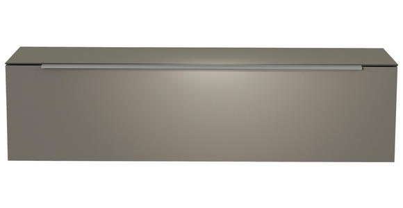 LOWBOARD Grau, Alufarben  - Alufarben/Grau, Design, Glas/Holzwerkstoff (160cm) - Moderano