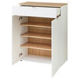 SCHUHSCHRANK 78/103/38 cm - Silberfarben/Schwarz, Design, Holzwerkstoff/Kunststoff (78/103/38cm) - Xora