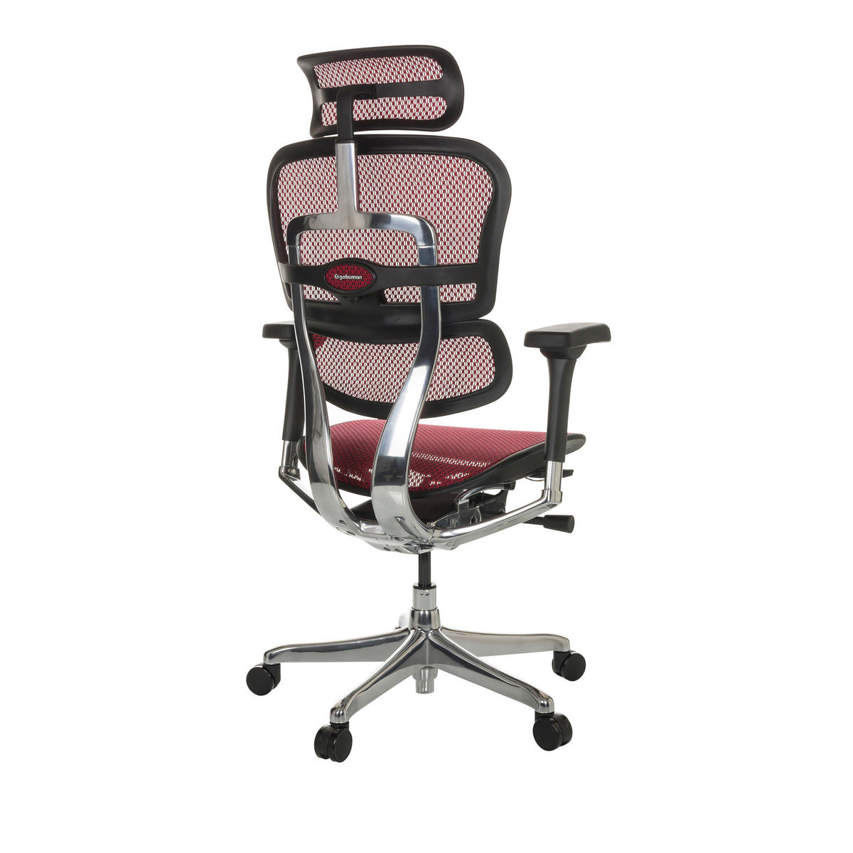 DREHSTUHL Netz Rot  - Rot/Silberfarben, Basics, Kunststoff/Textil (69/119-144/65cm) - MID.YOU