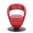 STUHL in Echtleder pigmentiert Leder - Rot/Schwarz, Design, Leder/Metall (62/86/61cm) - Moderano