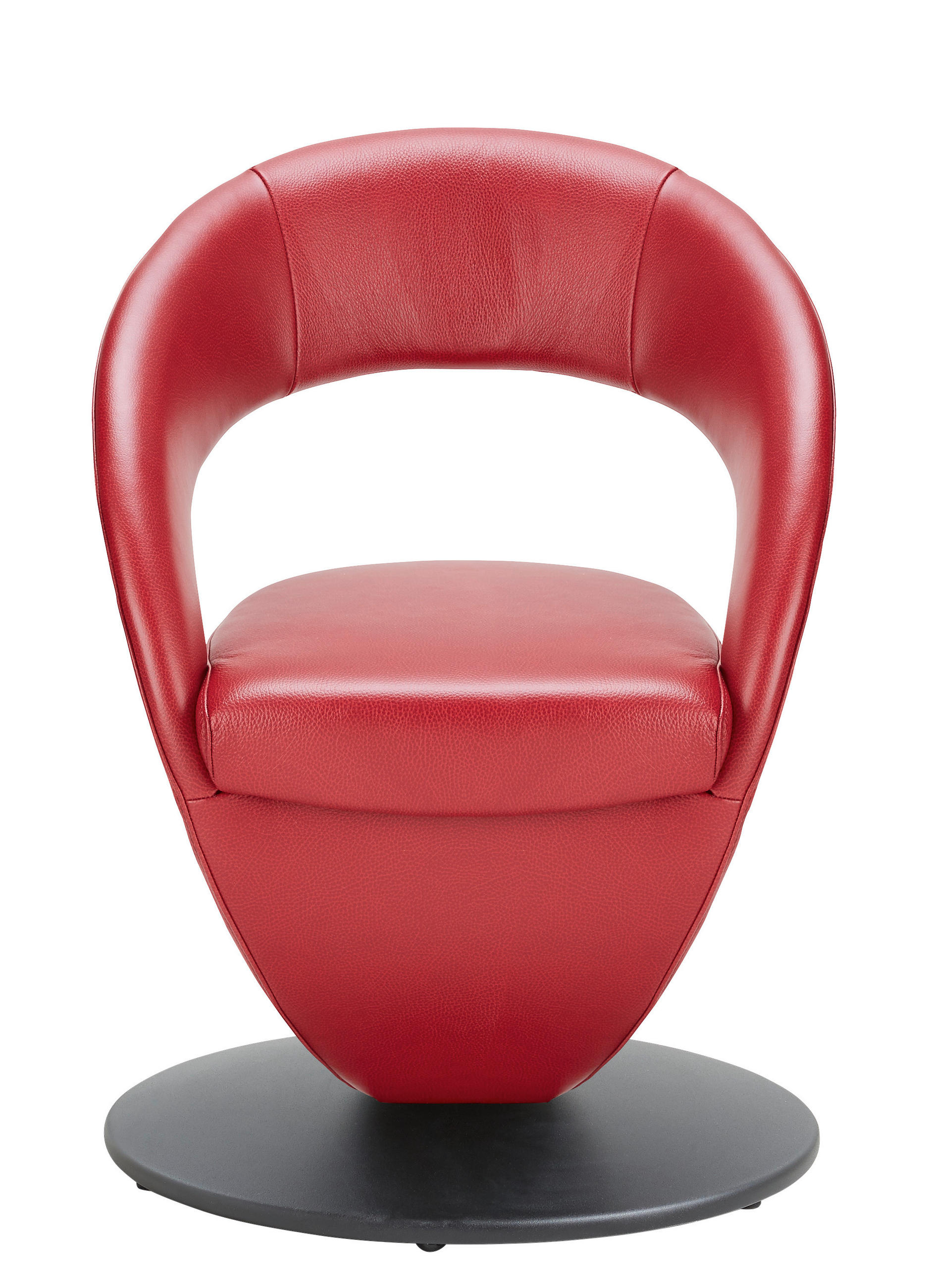 STUHL Echtleder Rot, Schwarz  - Rot/Schwarz, Design, Leder/Metall (62/86/61cm) - Moderano