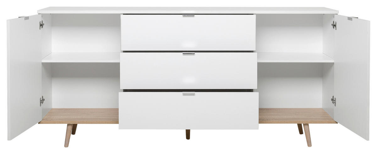 SIDEBOARD  in 180/87/40 cm  - Alufarben/Weiß, KONVENTIONELL, Holz/Holzwerkstoff (180/87/40cm) - MID.YOU