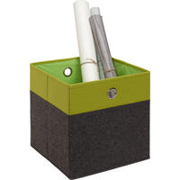 FALTBOX 32/32/32 cm  - Anthrazit/Grün, Design, Karton/Textil (32/32/32cm) - Carryhome