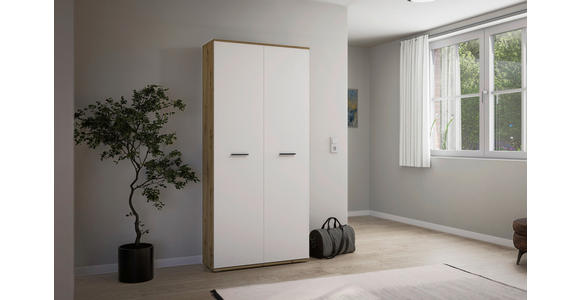 SCHUHSCHRANK 90/195/35 cm  - Silberfarben/Schwarz, Basics, Holzwerkstoff/Kunststoff (90/195/35cm) - Xora