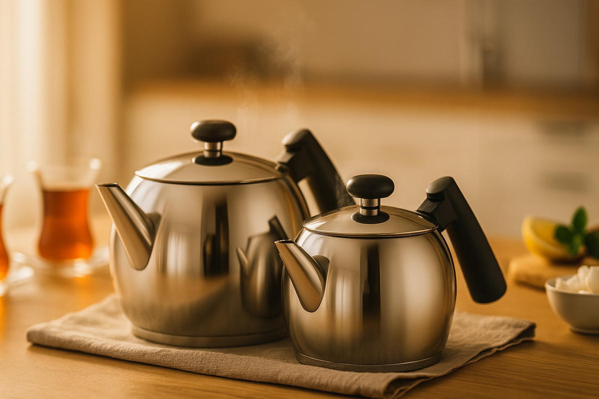 TEEKANNENSET Schäfer  - Edelstahlfarben, Basics, Metall (22,5/42/16,5cm)