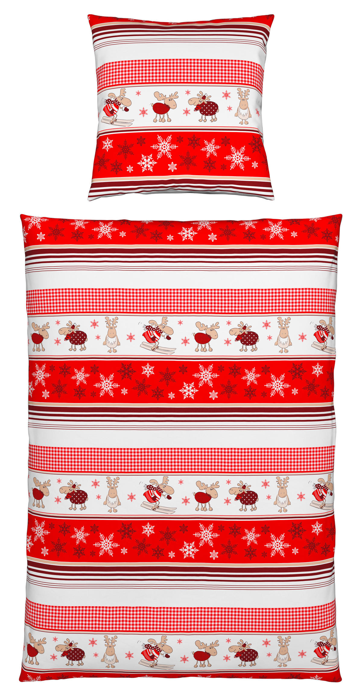 POSTEĽNÁ BIELIZEŇ, flanel, červená, biela, 135/200 cm - biela/červená, Konventionell, textil (135/200cm) - Esposa