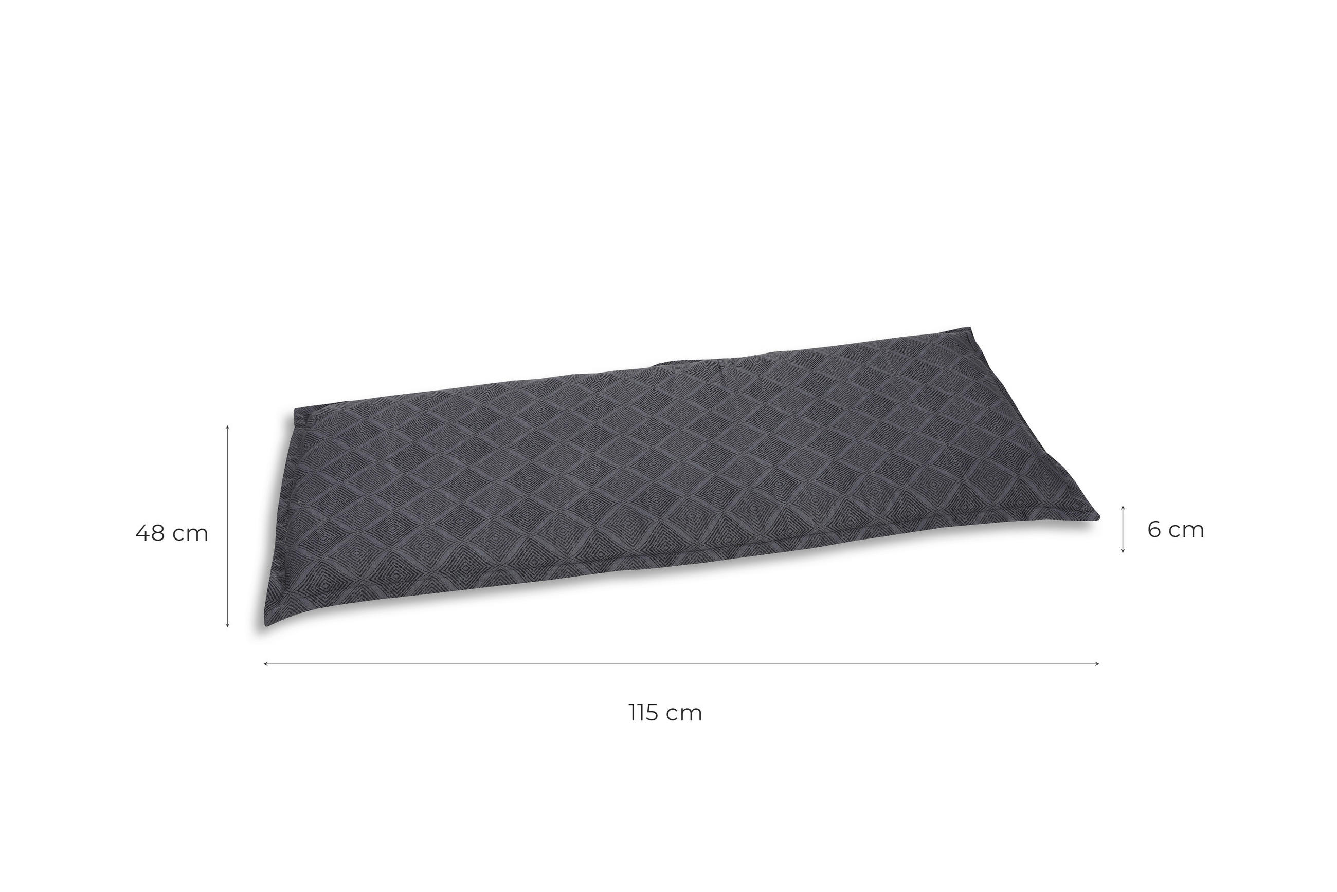 PERNĂ PENTRU BANCĂ - antracit, Konventionell, textil (48/6/115cm)