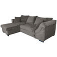 ECKSOFA  in Cord Mokka  - Schwarz/Mokka, KONVENTIONELL, Textil/Metall (168/258cm) - Carryhome
