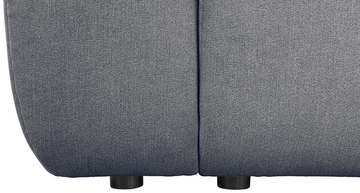 ECKSOFA in Velours Dunkelgrau  - Dunkelgrau/Schwarz, Konventionell, Kunststoff/Textil (298/168cm) - Carryhome