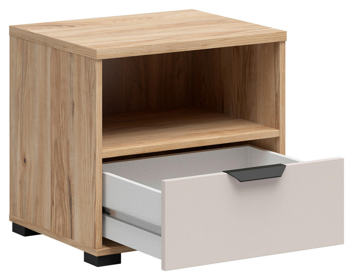 NACHTSCHRANK 50/47,5/40 cm  - Kaschmir/Eichefarben, Basics, Holzwerkstoff/Kunststoff (50/47,5/40cm) - Milino