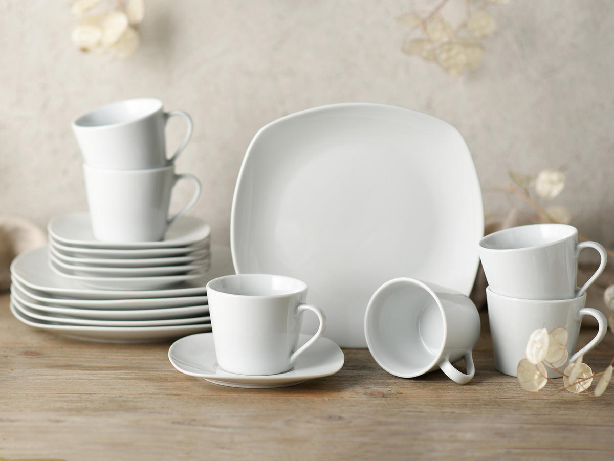 KAFFEESERVICE Weiß AMELIE WEISS 18-teilig  - Weiß, Basics, Keramik - Creatable