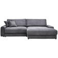 ECKSOFA in Cord Dunkelgrau  - Dunkelgrau/Schwarz, MODERN, Kunststoff/Textil (300/180cm) - Carryhome