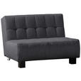 SCHLAFSOFA Grau  - Schwarz/Grau, Design, Textil/Metall (125/92/102cm) - Novel