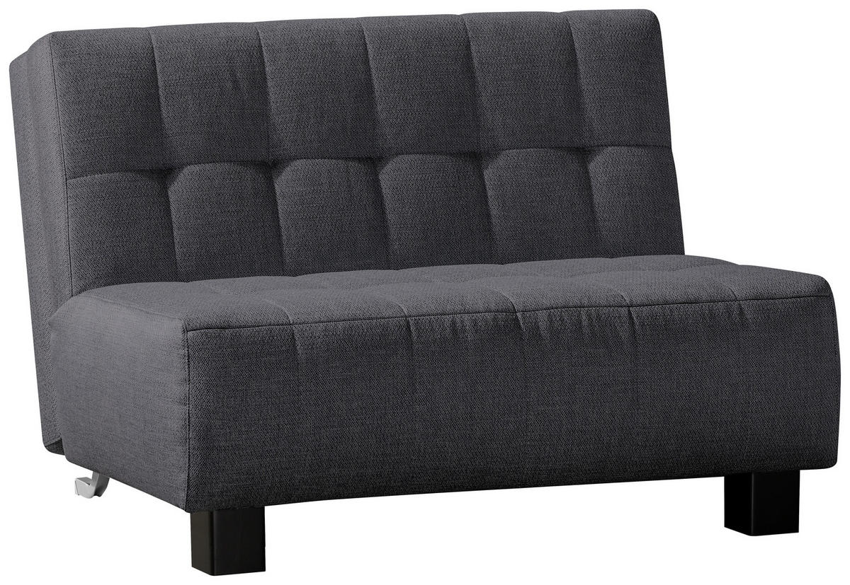 SCHLAFSOFA Grau  - Schwarz/Grau, Design, Textil/Metall (125/92/102cm) - Novel