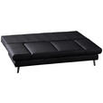 SCHLAFSOFA  in Echtleder Schwarz  - Schwarz, KONVENTIONELL, Leder/Metall (200/85/90cm) - Novel