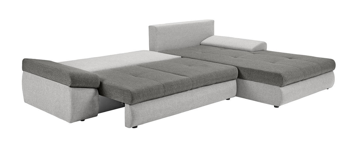 ECKSOFA Grau, Beige Webstoff  - Beige/Schwarz, Design, Kunststoff/Textil (313/215cm) - Carryhome