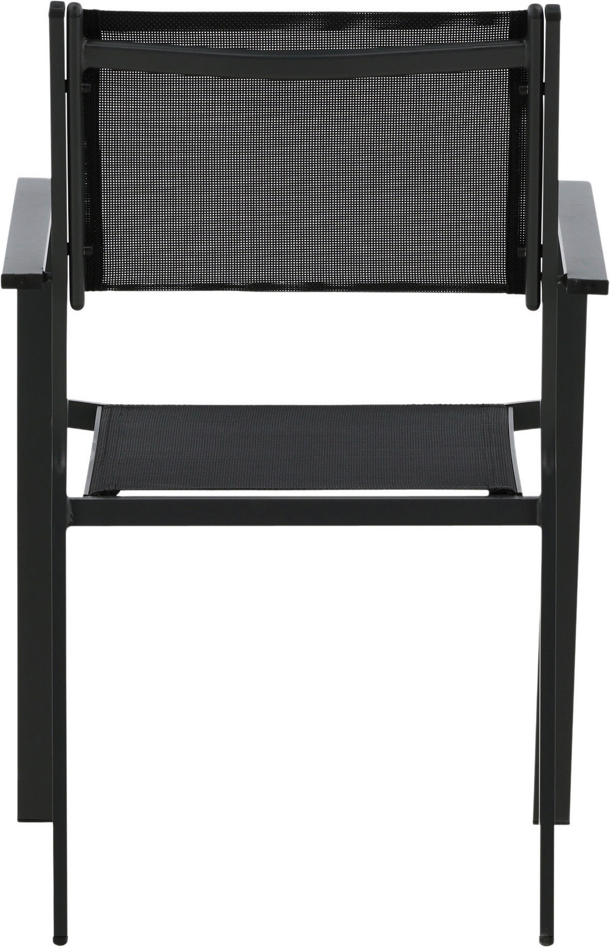 Stapelsessel 2er-Set Aluminium Schwarz  - Schwarz, KONVENTIONELL, Textil/Metall (56.5/88/61cm) - Gardenson