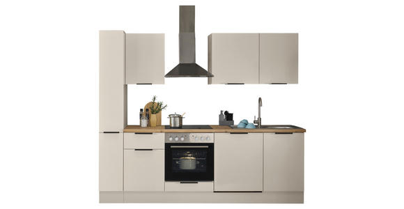 KÜCHENBLOCK   in Kaschmir  - Kaschmir/Schwarz, Basics, Holzwerkstoff/Metall (250/211/60cm) - Xora