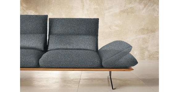 ECKSOFA in Flachgewebe Blaugrau  - Blaugrau/Schwarz, Design, Holz/Textil (159/314cm) - Dieter Knoll