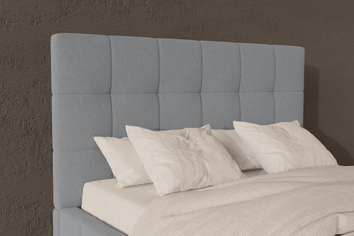 POLSTERBETT 140/200 cm  in Silberfarben  - Silberfarben/Schwarz, MODERN, Holz/Textil (140/200cm) - MID.YOU