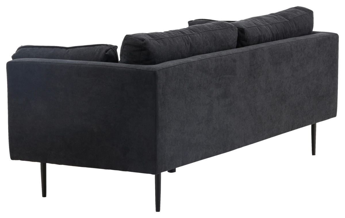 2-SITS SOFFA i metall, textil svart  - svart, Design, metall/textil (203/84/90cm) - Livetastic