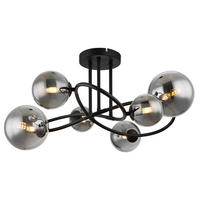 LED-DECKENLEUCHTE 62/59/35 cm   - Schwarz, Design, Glas/Metall (62/59/35cm) - Globo