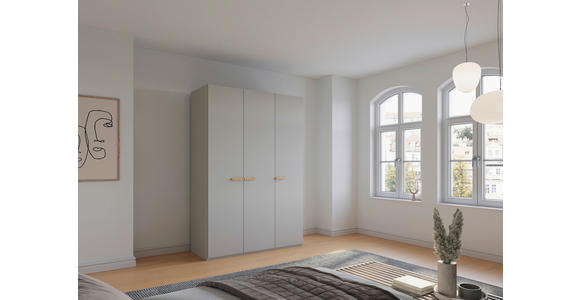 DREHTÜRENSCHRANK 151/235/60 cm 3-türig Grau - Grau, Trend, Holz/Holzwerkstoff (151/235/60cm) - Novel