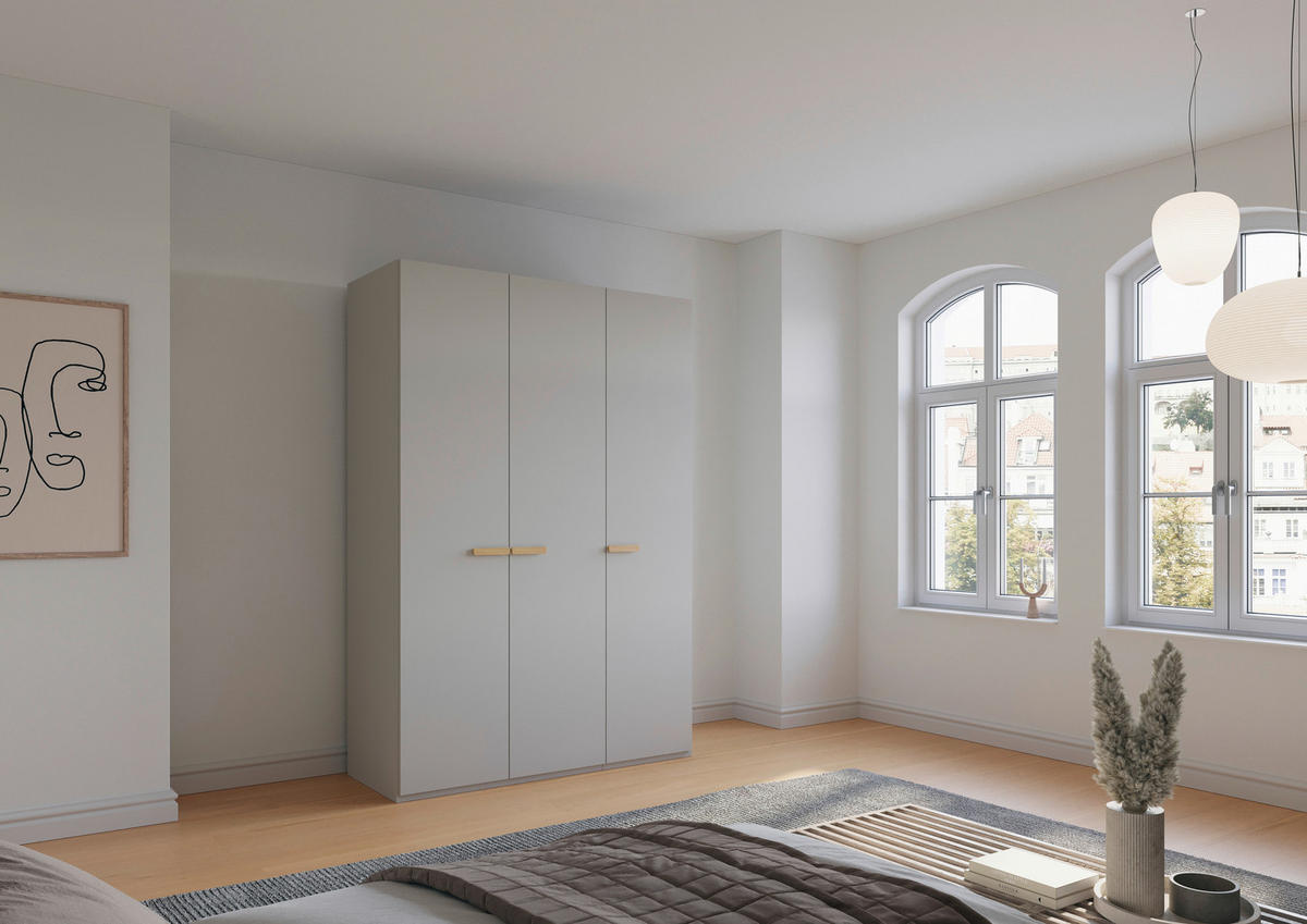 DREHTÜRENSCHRANK 151/223/60 cm 3-türig Grau  - Grau, Trend, Holz/Holzwerkstoff (151/223/60cm) - Novel