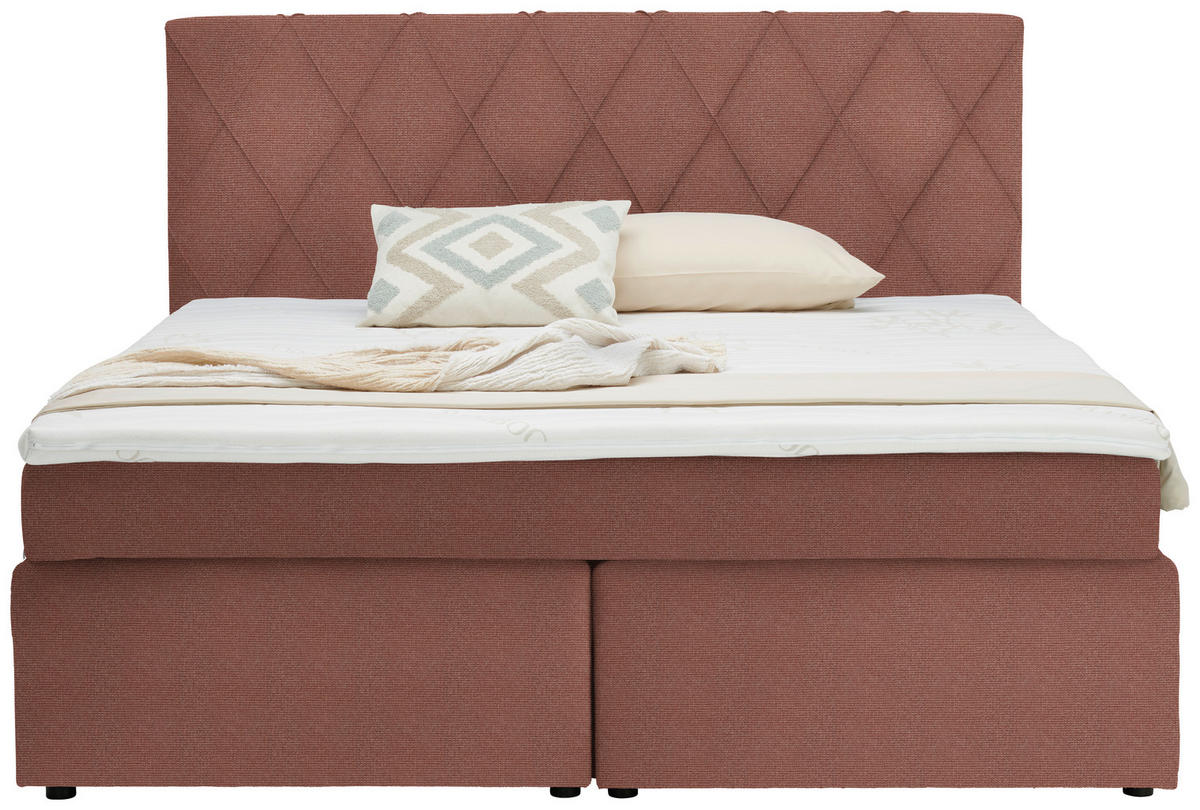 BOXSPRINGBETT 160/200 cm  in Rosa  - Schwarz/Rosa, Design, Holzwerkstoff/Kunststoff (160/200cm) - Xora