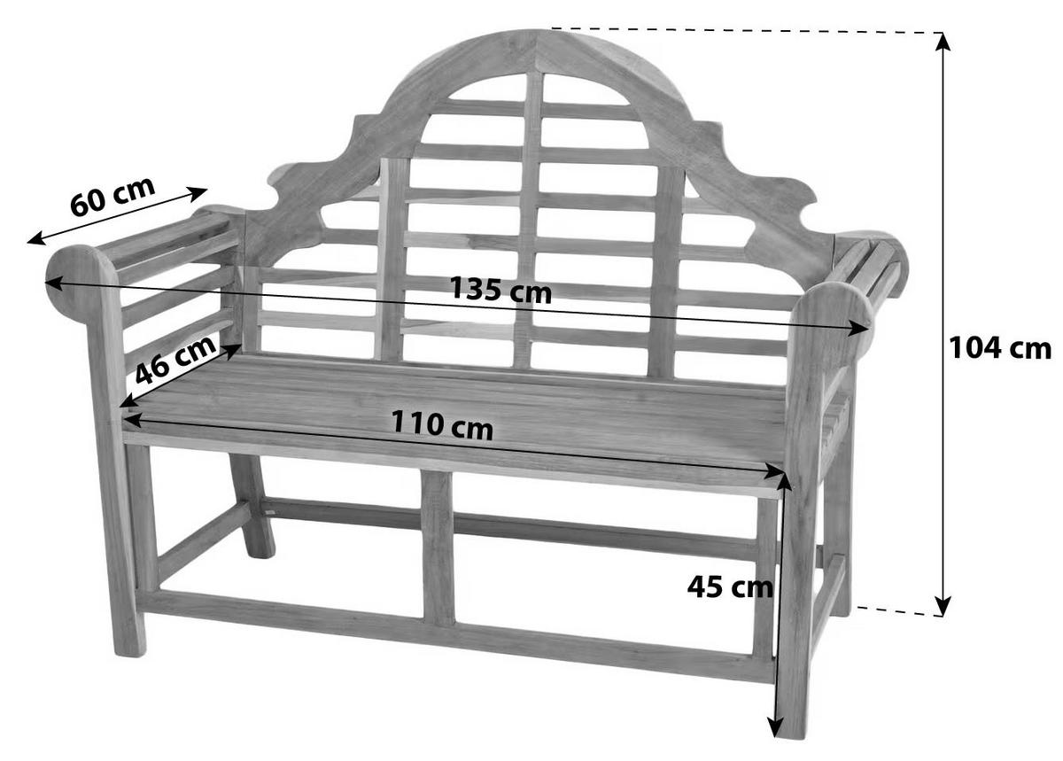 ZAHRADNÍ LAVICE dřevo - přírodní barvy, Basics, dřevo (135/104/60cm) - Gardenson