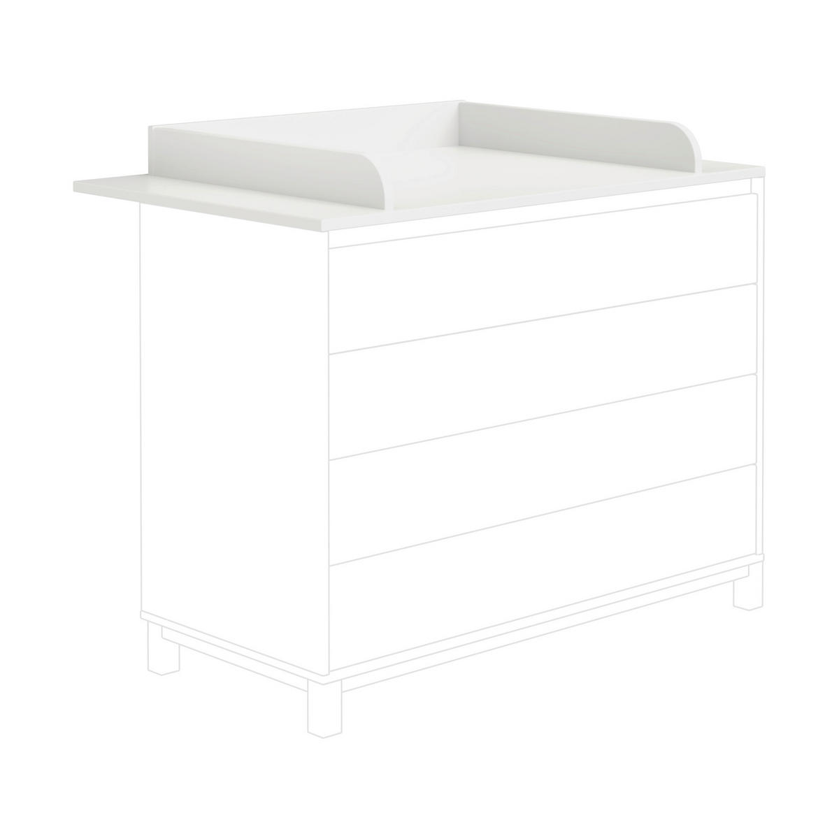 WICKELAUFSATZ Olli Wickelaufsatz  - Weiß, Basics, Holzwerkstoff (123,5/12,5/78,8cm) - Paidi