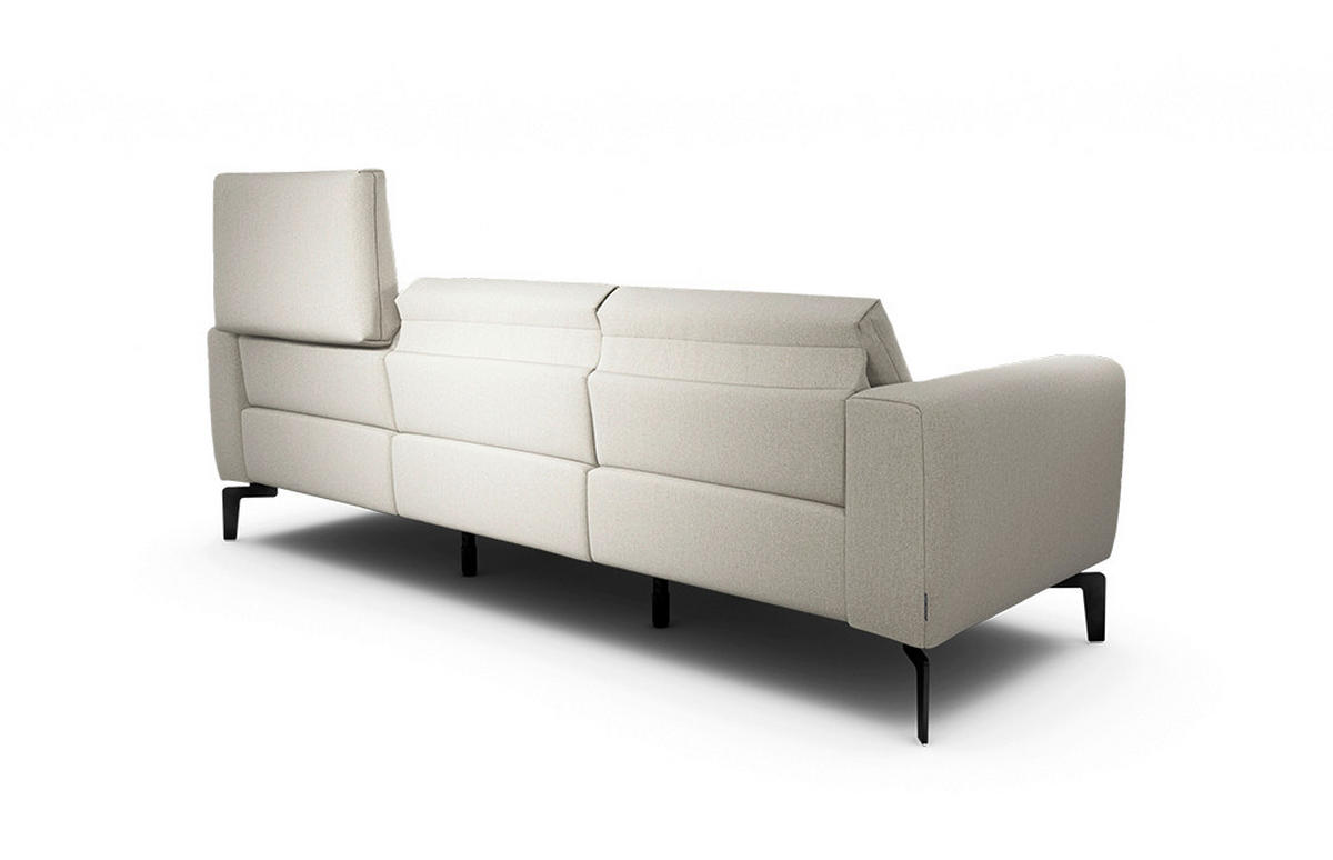 3-SITZER-SOFA Chenille Naturfarben  - Schwarz/Naturfarben, Design, Textil/Metall (250/86/86-94cm) - SENSOO