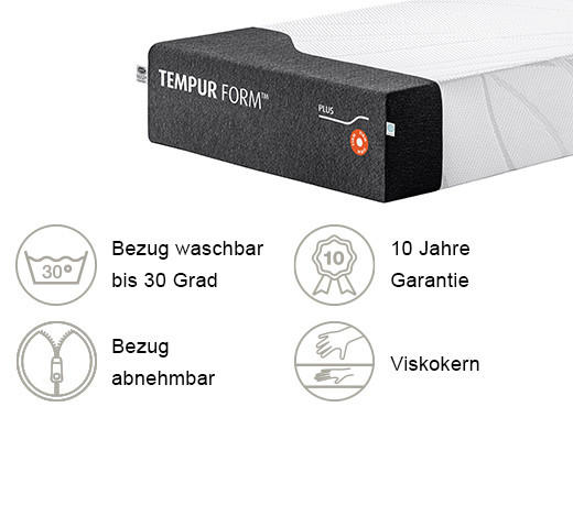MATRATZE FIRM FORM PLUS-FIRM 80/200 cm Höhe ca. 25 cm  - Anthrazit/Weiß, Basics, Textil (80/200cm) - Tempur
