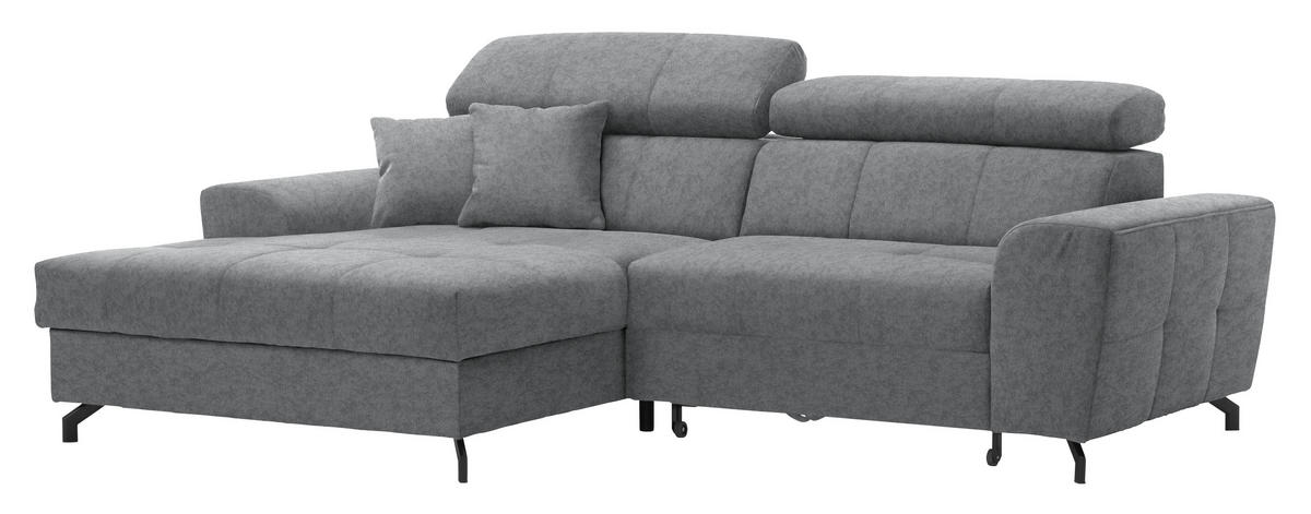 SAROKKANAPÉ textil szürke  - fekete/szürke, Design, textil/fém (181/267cm) - Carryhome