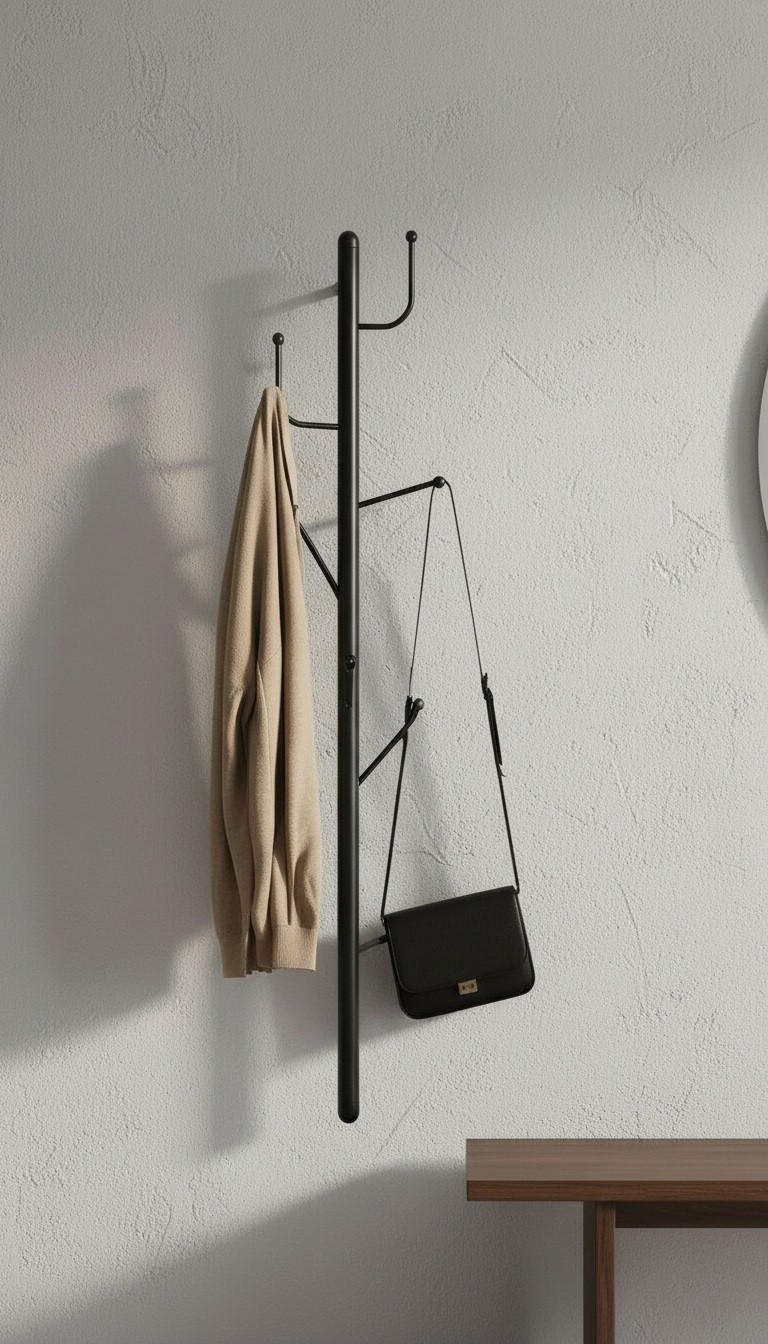 HAKENLEISTE  in Schwarz  - Schwarz, Design, Metall (19/81/10cm) - Landscape