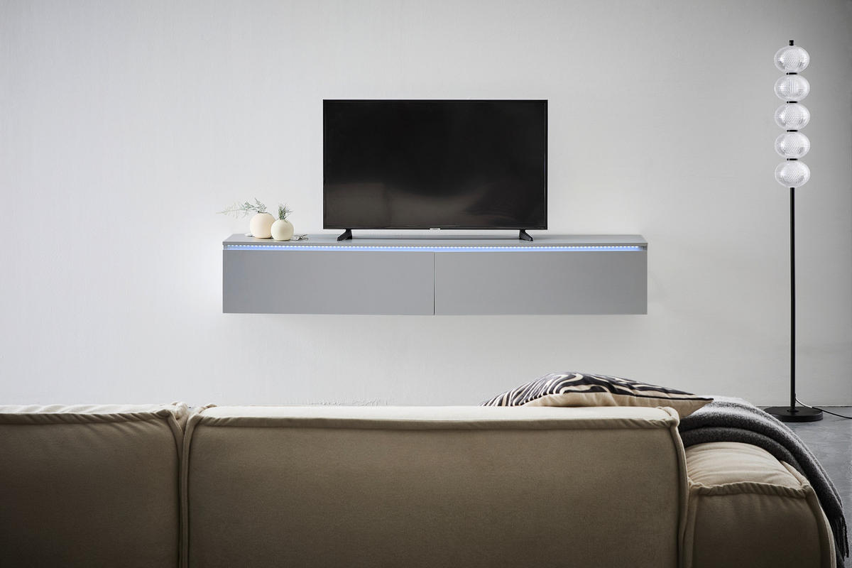 NÍZKÁ KOMODA, šedá, 180/30/33 cm - šedá, Design, kompozitní dřevo (180/30/33cm) - Boxxx