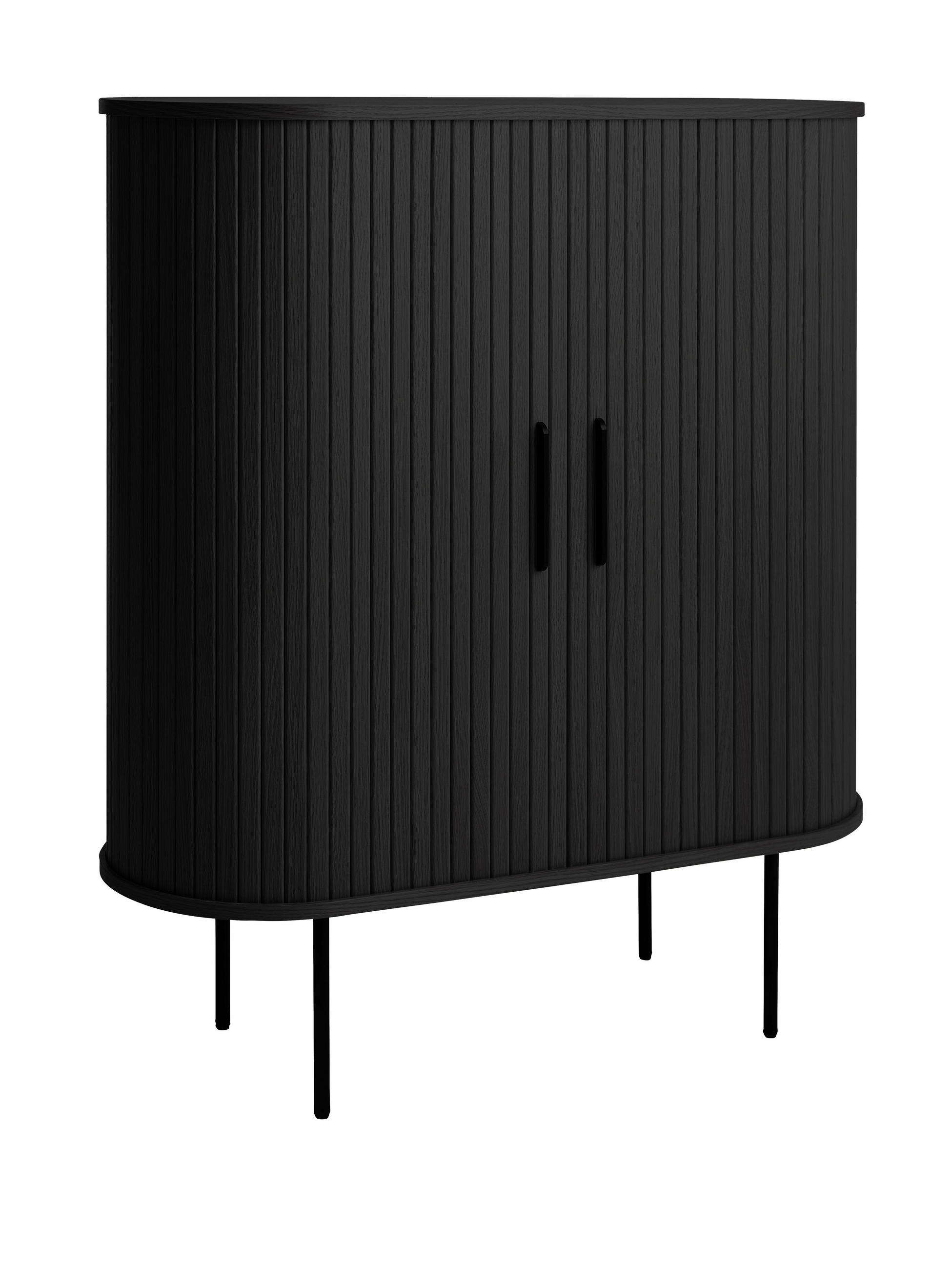 WEINSCHRANK Schwarz  100/118/40 cm  - Schwarz, Trend, Holz/Holzwerkstoff (100/118/40cm) - home24