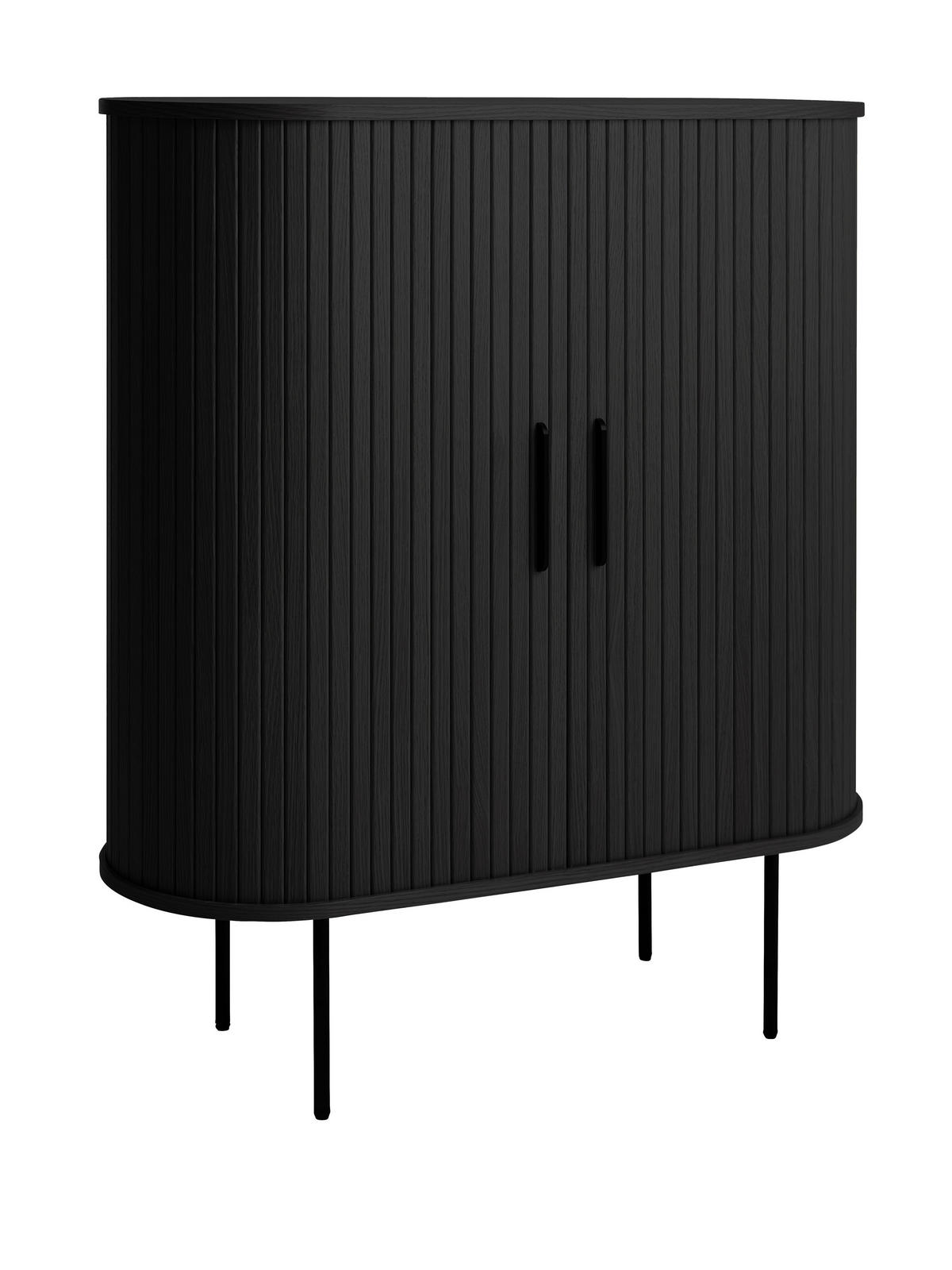 WEINSCHRANK Schwarz  100/118/40 cm  - Schwarz, Trend, Holz/Holzwerkstoff (100/118/40cm) - home24