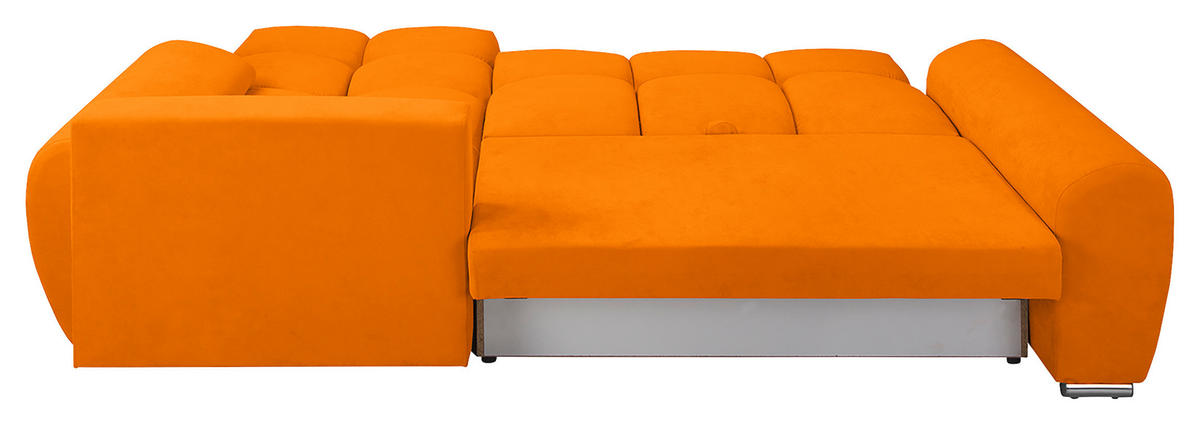 ECKSOFA in Mikrofaser Gelb  - Gelb/Silberfarben, Design, Textil/Metall (256/175cm) - Livetastic