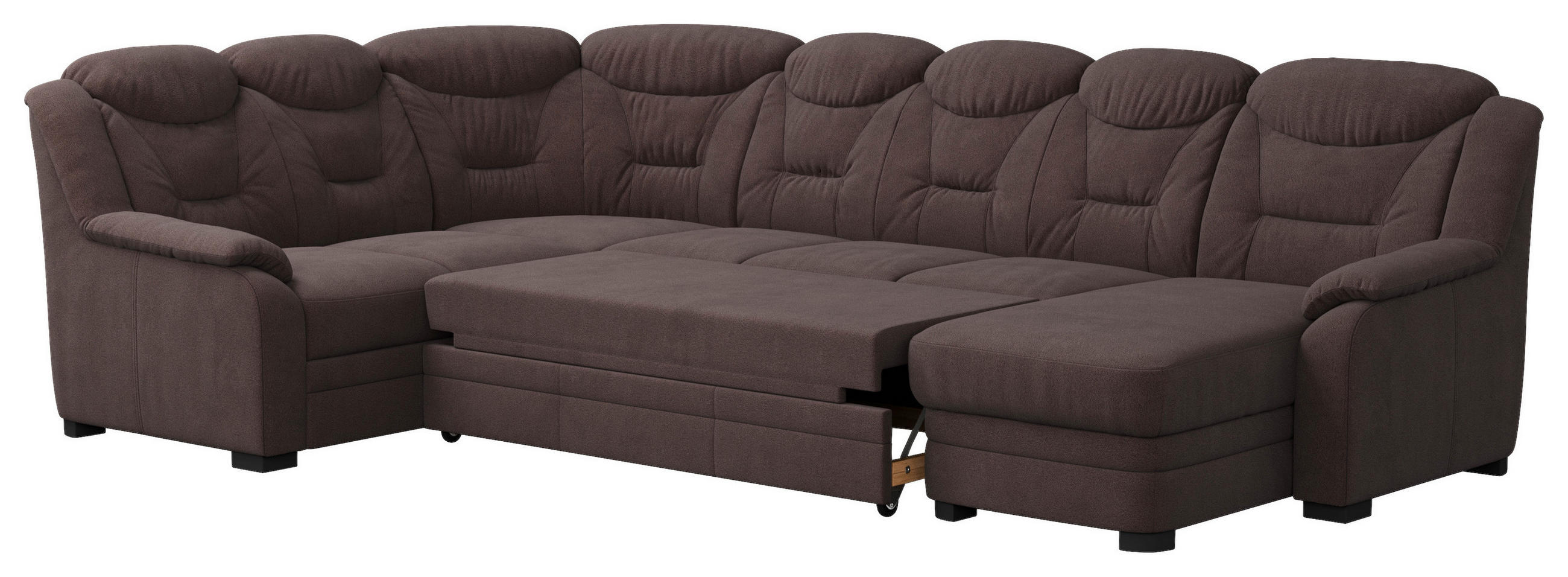 WOHNLANDSCHAFT in Chenille Braun - Schwarz/Braun, Basics, Kunststoff/Textil (211/330/162cm) - MID.YOU