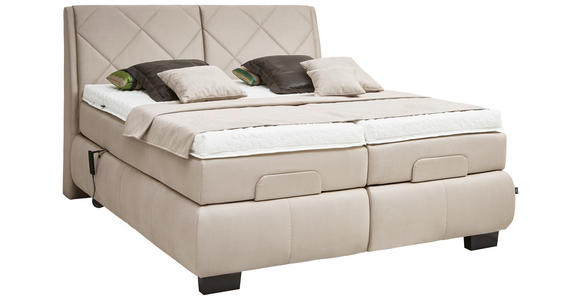BOXSPRINGBETT 180/200 cm in Beige - Beige/Schwarz, KONVENTIONELL, Textil/Metall (180/200cm) - Dieter Knoll