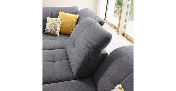 ECKSOFA  in Chenille Grau  240/308 cm  - Schwarz/Grau, Design, Textil/Metall (240/308cm) - Xora