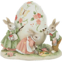 DEKORAČNÍ ZAJÍC - bílá/zelená, Lifestyle, plast (21,5/16,7/17,7cm)