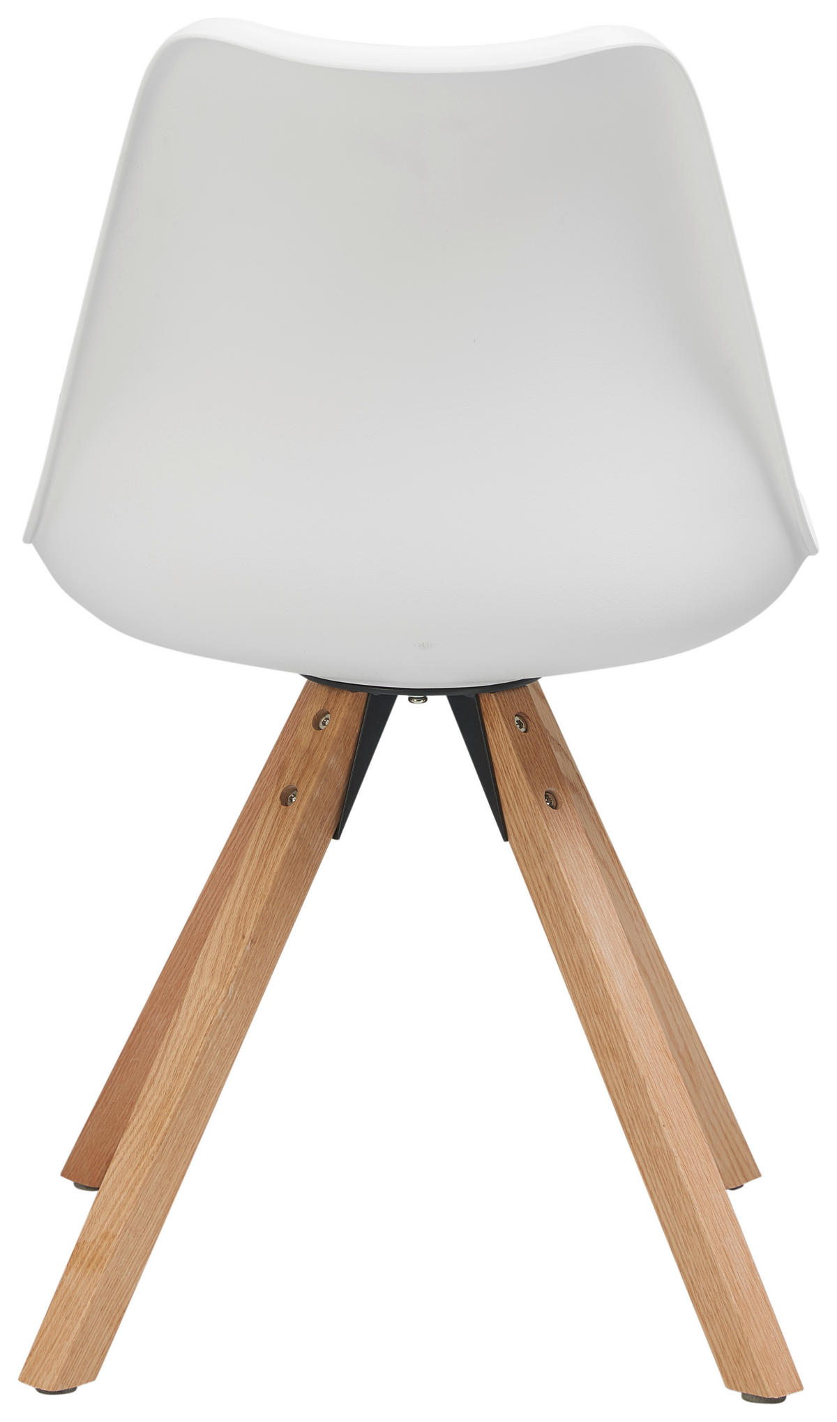 STUHL  in Lederlook glatt  - Weiss/Naturfarben, Lifestyle, Holz/Kunststoff (48,5/84/55cm) - MID.YOU